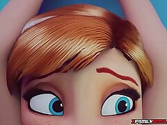 Gefrorene Elsa Masturbation mit Eiswürfel