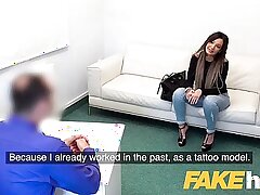 Fake Agent Erotic tattooed Ukrainian babe loves deepthroat plus